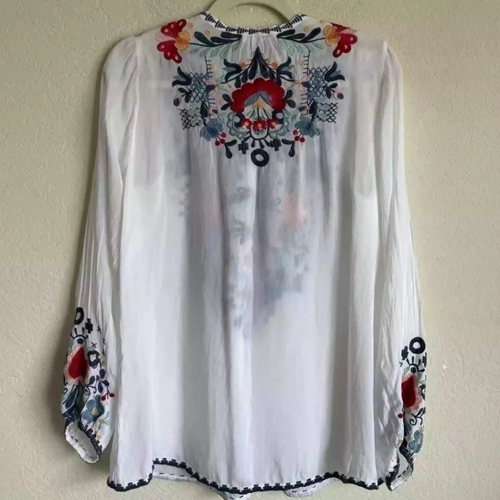 Johnny Was heavily embroidered Bisma blouse NWT - Picture 7 of 8